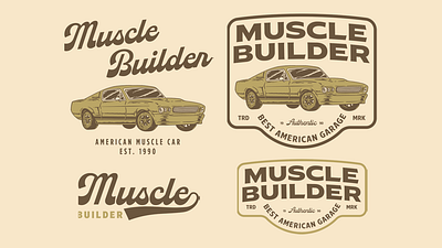 Vintage Car Restoration Garage Branding Package branding design graphic design illustration logo mountain nature vector