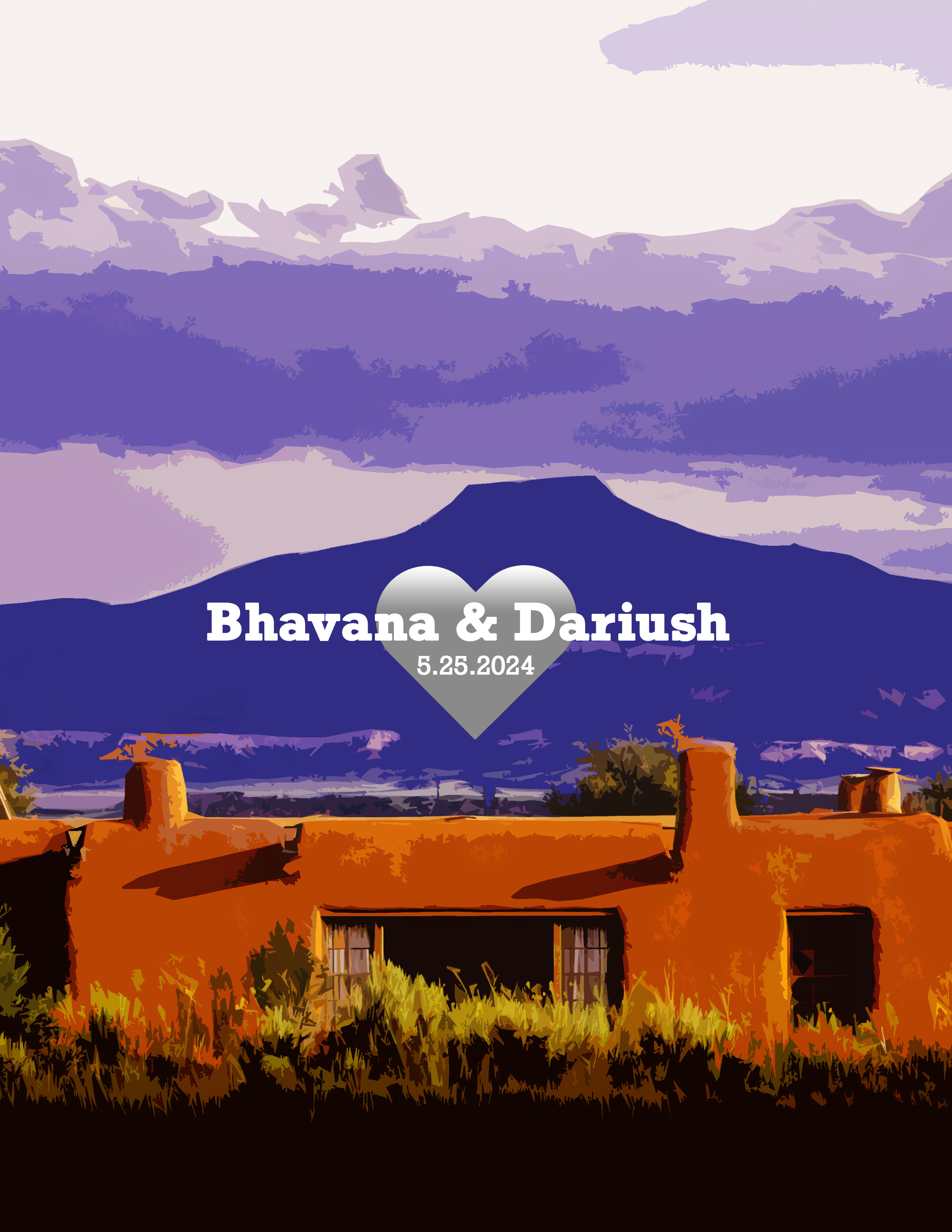 Enchantment graphic design illustration mountains new mexico poster santa fe sunset travel wedding