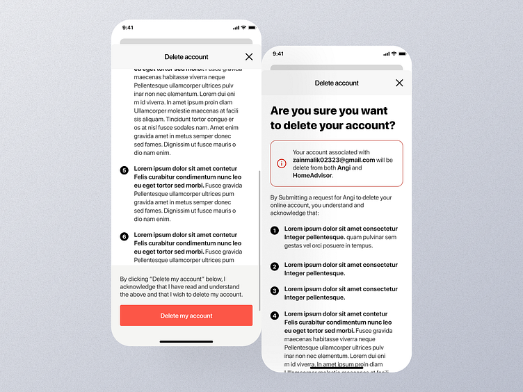 Delete Account Mobile App Ui by UI Ants on Dribbble