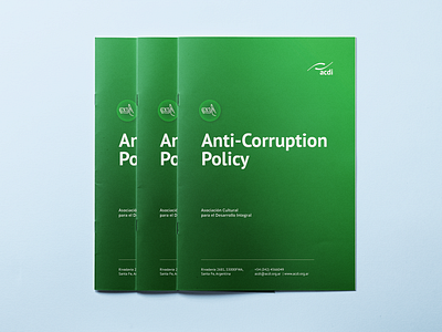 Anti-Corruption Policy Manual - ACDI editorial graphic design