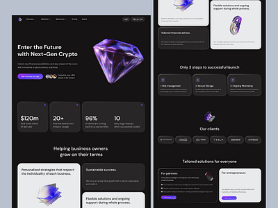 Crypto Landing page design 3d crypto graphic design landing landing page nft ui ux web3