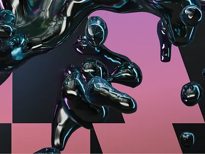 Accelerate24 - Poster Detail animation blobject chrome detail ecommerce event metal poster still