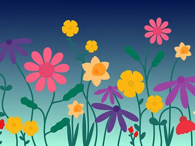 Blossoming of Flowers adobe illustrator design flowers illustration illustrator