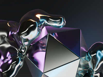 Acccelerate - Blobject Detail 3d render blobject chrome detail ideas metallic polygon transformation