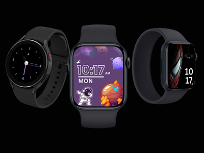 Smart watch design astronaut canva clock figma smart watch design smart watch wallpaper spiderman ui ux wallpaper design