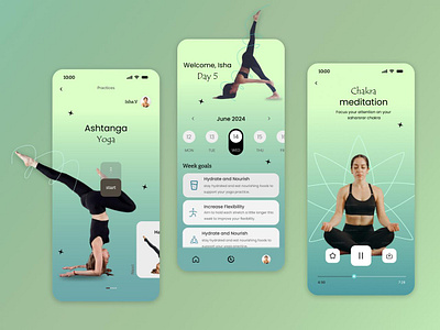 Inspired Yoga App Design chakras design fitness health meditation ui ux yoga yoga guide