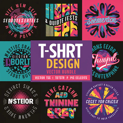 T-Shirt Design Vector Bundle! 7 Sets illustrations branding design graphic design illustration logo vector