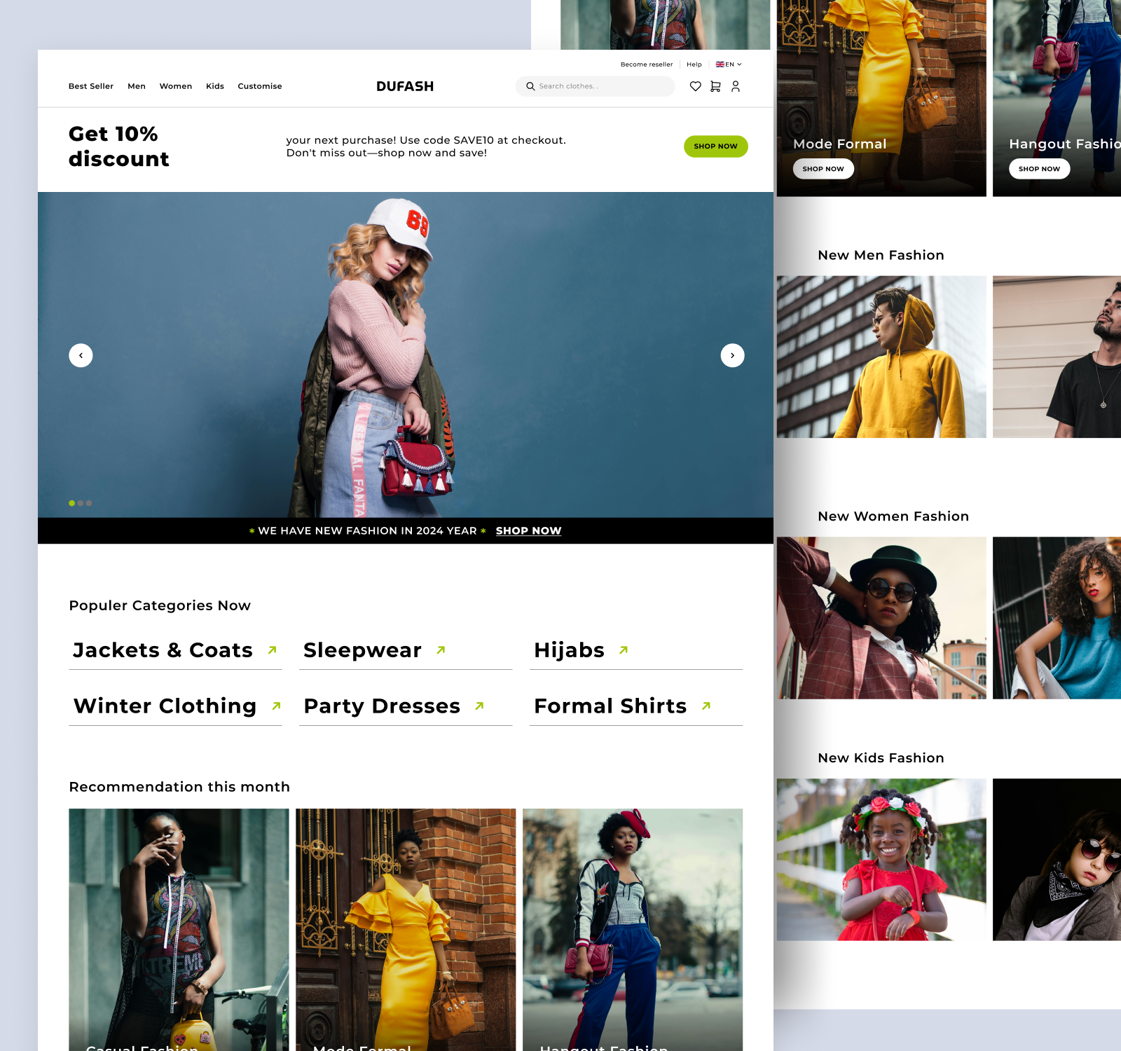 Website - Fashion Shopping Online branding clean ecommerce fashion homepage landing page online marketing online shopping online store outfit shopping shopping landingpage store ui ux web design