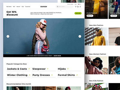 Website - Fashion Shopping Online branding clean ecommerce fashion homepage landing page online marketing online shopping online store outfit shopping shopping landingpage store ui ux web design
