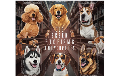 DOG BREEDS Encyclopedia illustrations branding design graphic design illustration typography vector