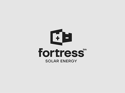 Fortress Solar Energy Logo Design branding design energy logo logoidentity power solar energy vector