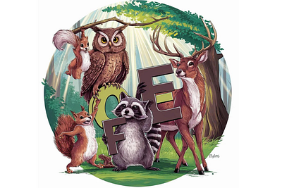 Forest Animals Logo branding graphic design illustration tshirt vector