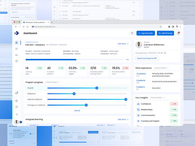 WhiteCoat AI - Healthcare Education Solution clinicallogging design desktop app digitallearning healthcare healthcareeducation healthteachsolutions healthtech medical medicaltraining studenttracking ui ui design ux