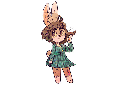 Brown Bun! anthro bunny character design cute furry illustration rabbit