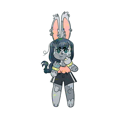 Gray Bun! anthro bunny characters design furry illustration rabbit