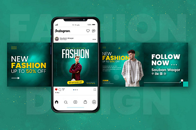 Instagram Fashion Carousel Design adobe illustrator adobe photoshop crousel crousel design graphic design social media soicial media post souban waqar