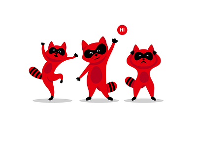 Character raccoon animals appmascot art cartoon characters company dance design dribbbleinspiration graphic design illustration illustrator inspiration japan love mascot raccoon red usa vector