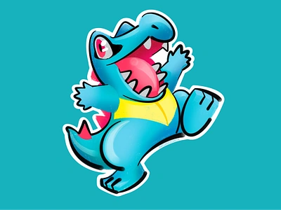 158: Totodile art design fanart illustration ipad pokemon procreate sticker stickers totodile