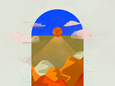 sunrise abstract design flat illustration illustrator procreate sketches
