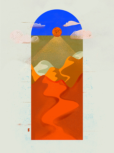 sunrise abstract design flat illustration illustrator procreate sketches