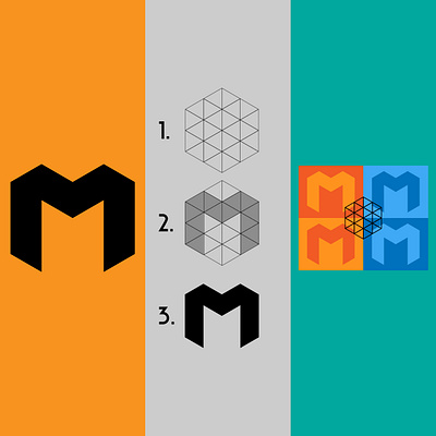 Letter M logo using grids brand logos branding design graphic design graphic designer grid logo grids letters logo logo designer logo ideas logo letters logotipo m logo visual identity