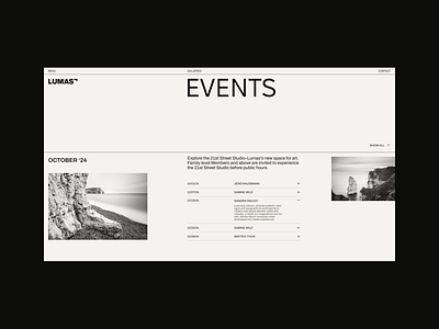 Art gallery concept. Events page art creative creativity design events firstscreen gallery ui uiux