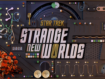 Star Trek: Strange New Worlds 3d control panel device logo machine motion render retro space typography