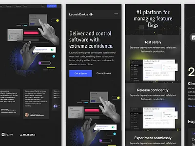 Launch Darkly Rebrand brand strategy branding clean focus lab identity logo design rebrand ui user interface verbal identity visual identity website website design website layout