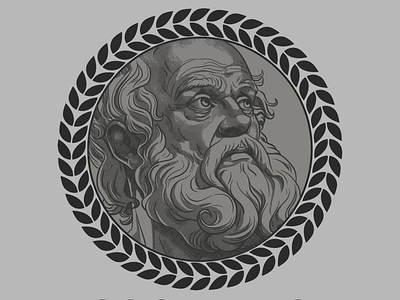 Sócrates T-shirt Design ai design graphic design illustration socrates tshirt typography