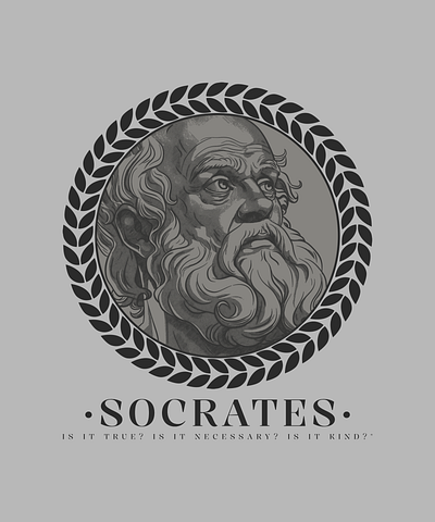 Sócrates T-shirt Design ai design graphic design illustration socrates tshirt typography