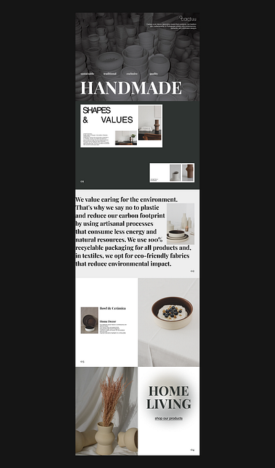 Landing Page: Brand Presentation "O CACTUU" design typography ui uxui