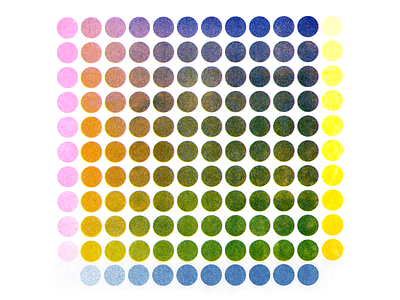 Risograph Color Chart in 3 Colors blue color chart color palette fluorescent pink graphic design illustrator riso riso color chart riso ink risograph yellow