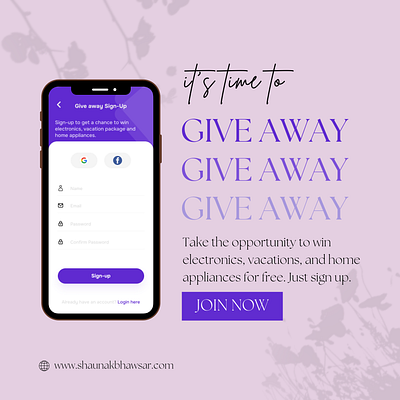 Daily UI Challenge | Giveaway Sign-Up Page