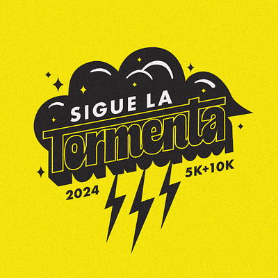 Sigue La Tormenta Race Lettering branding design graphic design handlettering illustration lettering logo nonprofit procreate running typography youth