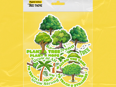 Sticker tree theme 🌳🌳 branding digitalproduct graphic design sticker