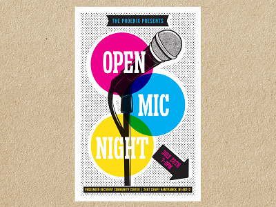 Passenger Recovery Open Mic Night community center gig poster illustration logo microphone open mic poster poster design vector vector illustration