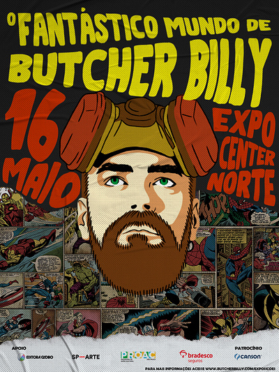 O Fantástico Mundo de Butcher Billy ad art banner campaign design exhibition graphic design illustration logo poster social media