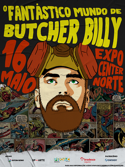 O Fantástico Mundo de Butcher Billy ad art banner campaign design exhibition graphic design illustration illustrator logo photoshop poster social media