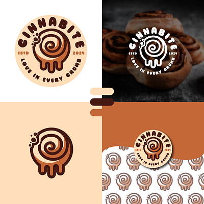 cinnabite logo design brand identity brand logo creative logo custom logo graphic design logo package design