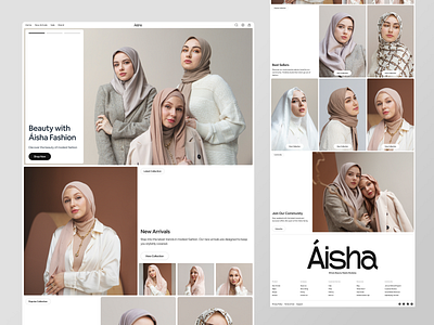 Áisha - Islamic Fashion Website abaya clean design fresh hijab islam islamic landing page modest new ui web website