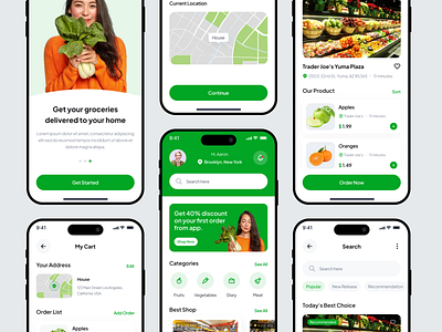 Grocery - Fresh Fruit Delivery App 2024 trend app design delivery delivery app e commerce figma food and drink food app fruit grocery grocery app grocery online grocery store shop shopping app store ui ui design ui8 uikit