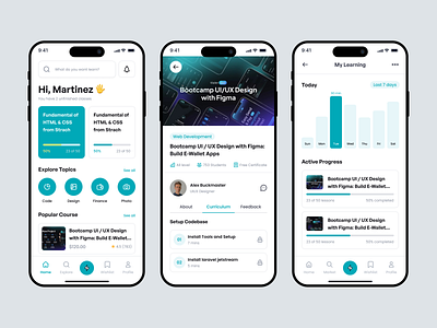 Educa - Learning Digital Skills Mobile App app app design course course app course mobile app e learning education education app figma learn mobile app learning app minimal mobile app online course online learning online learning app school ui ui8 uikit