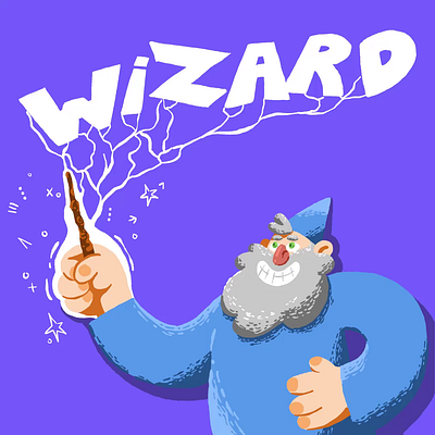 Wizard UI - Illustration animation cartoon cel character character design character development fresco illustration magic procreate protrait ui ux wizard wizardry