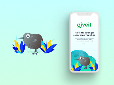 Giveit Onboarding Illustration illustration kiwi rewards