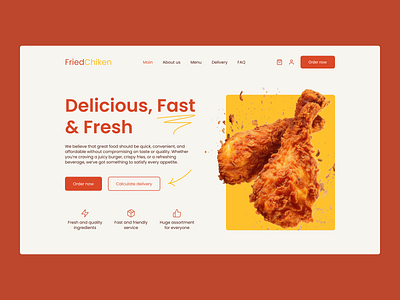 Fast food delivery Landing Page design landing landing page ui ux web design