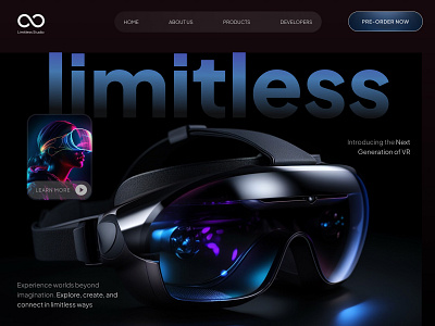 VR Evolved: Experience the Future Today (#Day12) 30daysofwebdesign branding design futureofvr futuristicimaginery illustration immersiveui logo minimalist minimalistdesign techcompanies ui web design webdesigner website