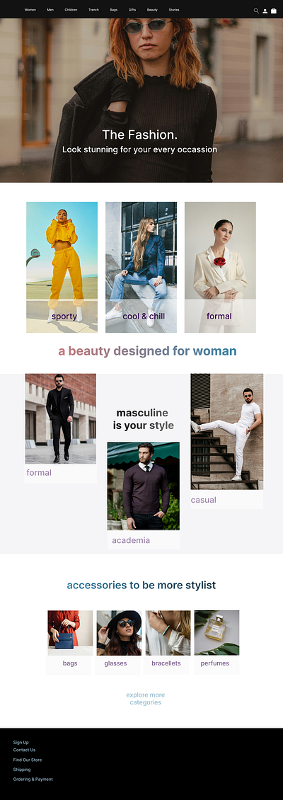 Fashion Website Design design e commerece fashion ui website