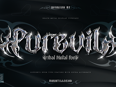 PUREVIL album cover black letter black metal concert display font fonts fonts style game metal font modern black letter poster music typeface typeface design