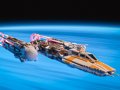 Lego: UCS Y-Wing 3d 4k blender cycles lego render scifi starfighter starwars wallpaper y wing