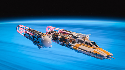 Lego: UCS Y-Wing 3d 4k blender cycles lego render scifi starfighter starwars wallpaper y wing